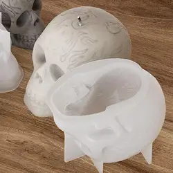3D Skull Silicone Candle Molds Halloween Skull Decoration Crafts Epoxy DIY Desktop Ornament Decorative Skull Silicone Mold