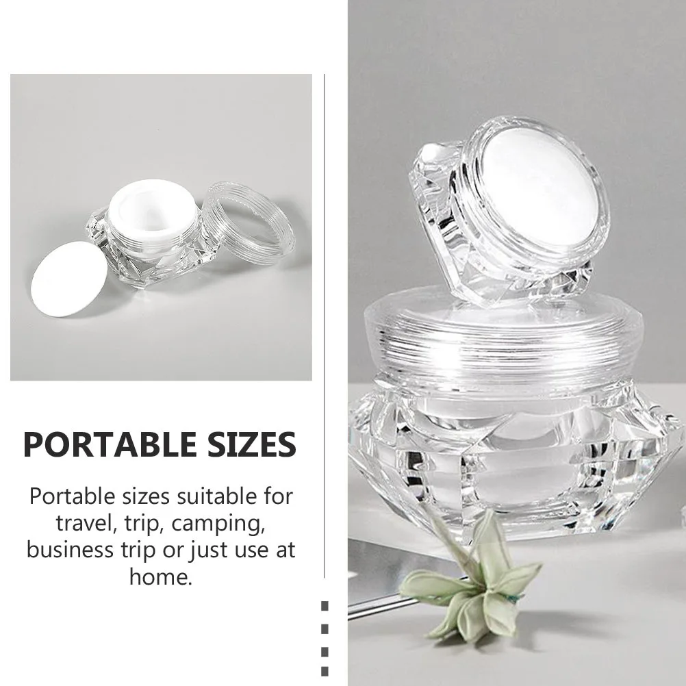 12Pcs Portable Diamond Shape Cream Jars Travel Storage Containers for Lotion Shampoo Body Wash Essential Oil Dispensers