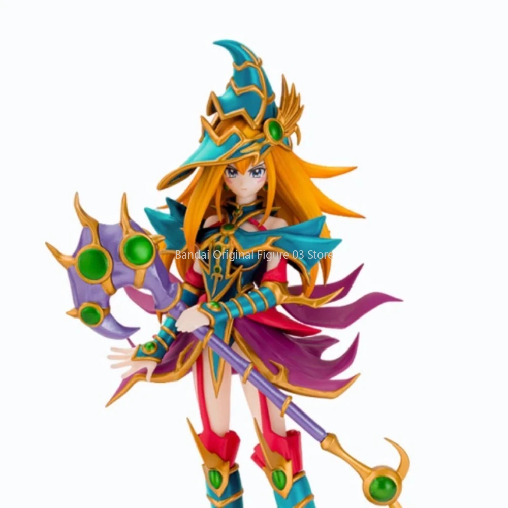 ของแท้ KONAMI อะนิเมะ Yu-Gi-Oh! การ์ดเกมศิลปะเท่ากับ Dark Magician Girl PVC Action Figure ของขวัญของเล่นสะสม