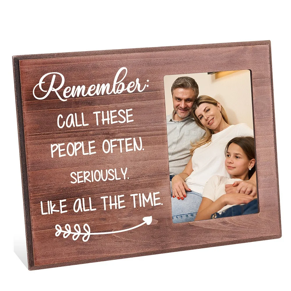 Wood Photo Frames for Tabletop Display Photo Frame Rectangle Word 195x255x12mm