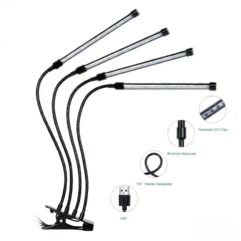 3/4/5 Head Energy-Saving Full Spectrum Imitation Sunlight Three-Leg Base Floor Stand Indoor Plant Growth Light