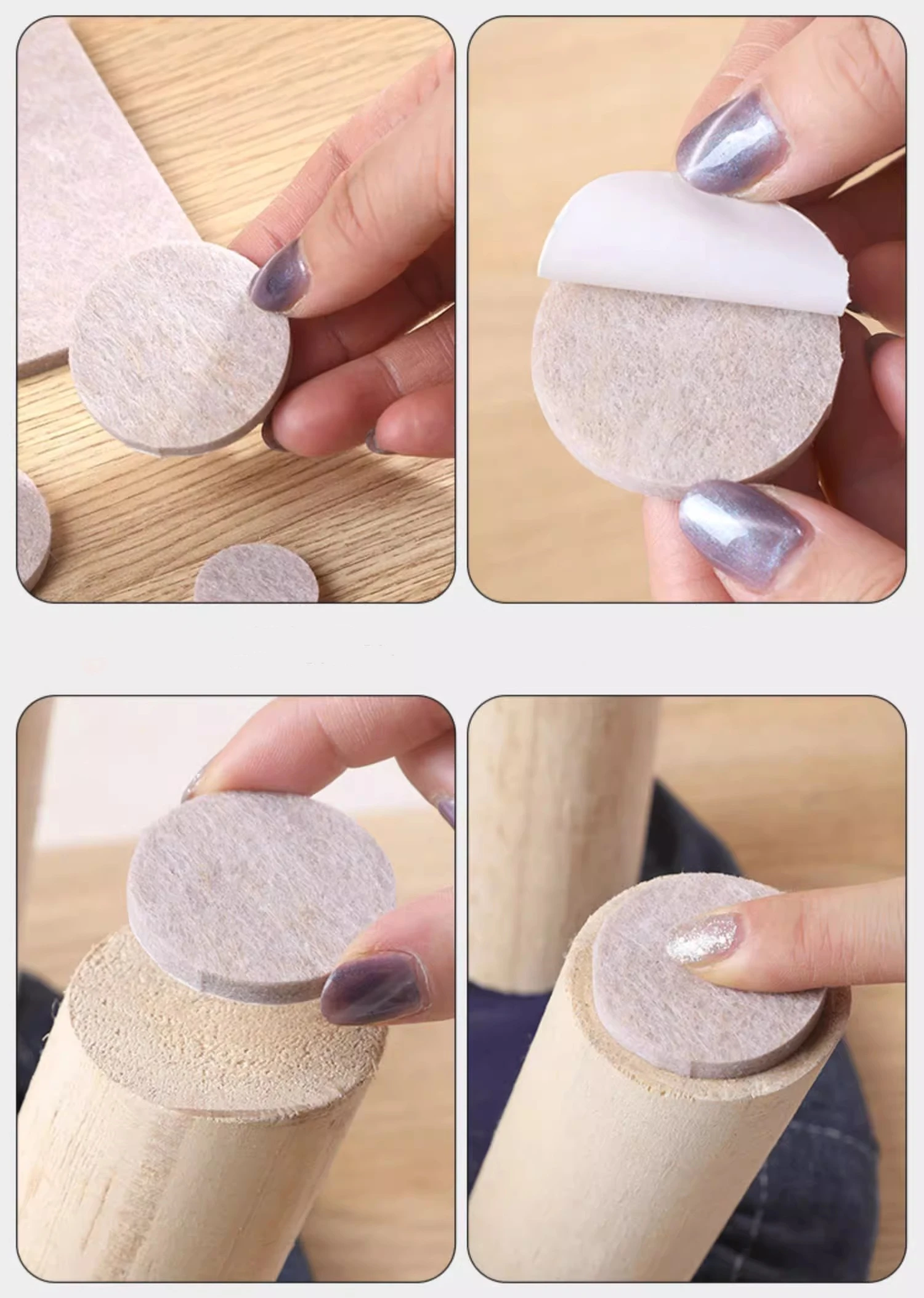 Felt Chair Leg Pads 5mm Thick Floor Scratch Protector Mat Mute Non-slip Self Adhesive Foot Pad for Furniture Accessories
