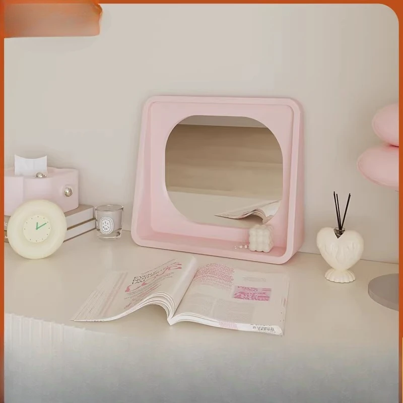 Dopamine Color Makeup Mirror Bedroom Desktop Desktop Mirror Wall Hanging Household Beauty Dressing Mirror