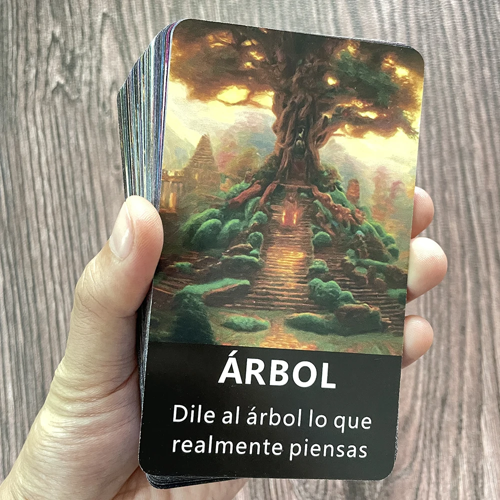 Spanish Oracle Cards Tarot Clarity Deck Spirit Tree Prophecy Divination with Meaning on It Keywords Taro 56-cards