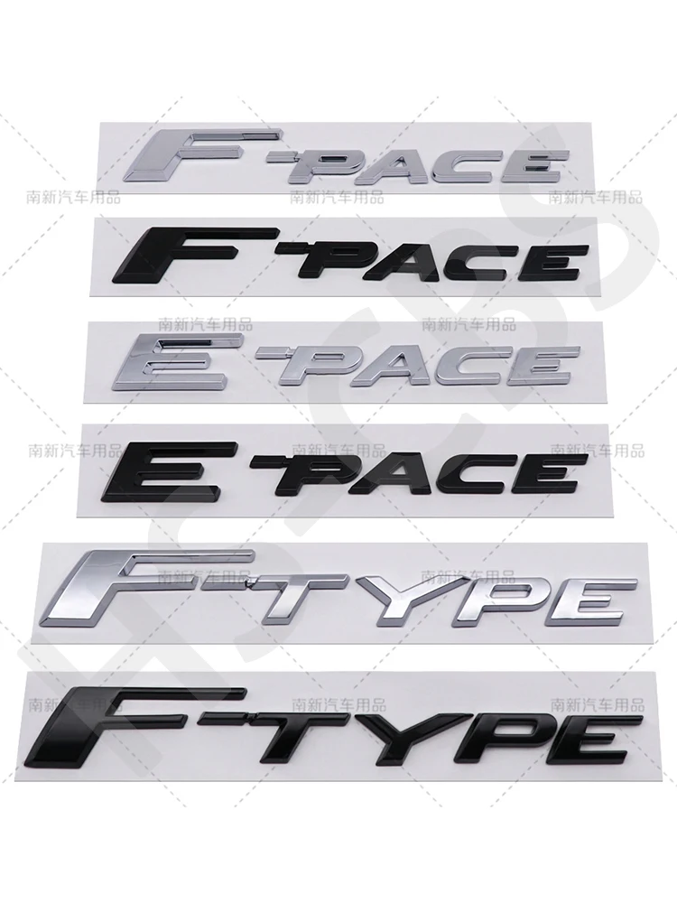 1 szt. 3D ABS E-pace F-Pace Litera Logo Samochodowe F-type F E Type Pace Emblemat na Tylną Klapę Bagażnika Naklejki Akcesoria do Stylizacji Samochodu — 2
