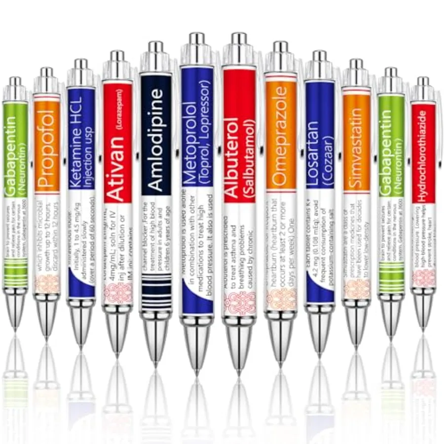 

24 Pcs Pharmacy Pens Nue Medication Pens Funny Pharmacy Drug Technician Accessories Pharmacist Gift Syringe Stationery Bulk for