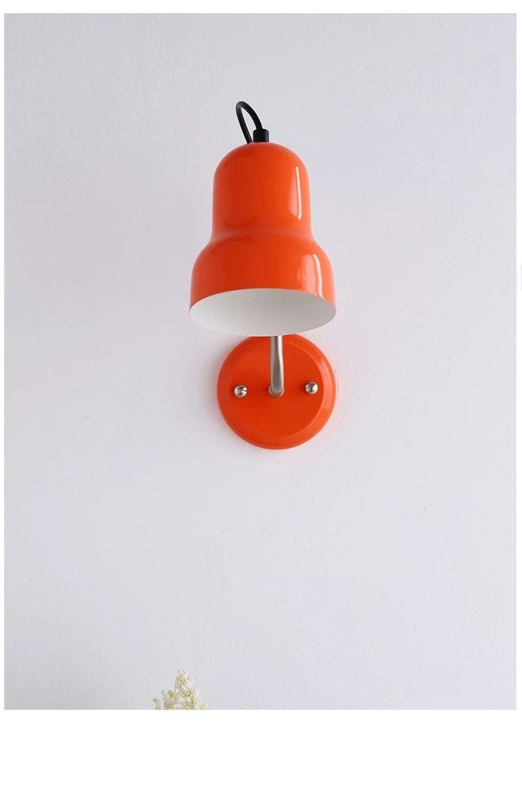 Nordic style aluminum wall lamp living room badroom Colorful Black Red Orange Wall Lamp Adjustable Reading Light Fashion