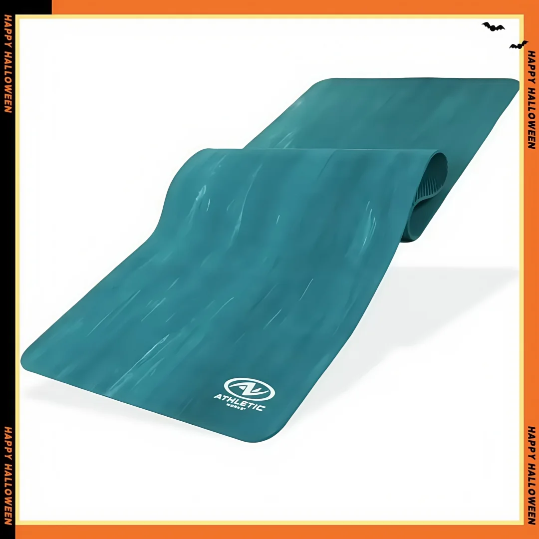 سجادة يوجا من المطاط الطبيعي مقاس 4 مم من Athletic Works |   بساط تمرين سميك غير قابل للانزلاق |   رخام أخضر |   لتدريب اليوغا والبيلاتيس وصالة الألعاب الرياضية