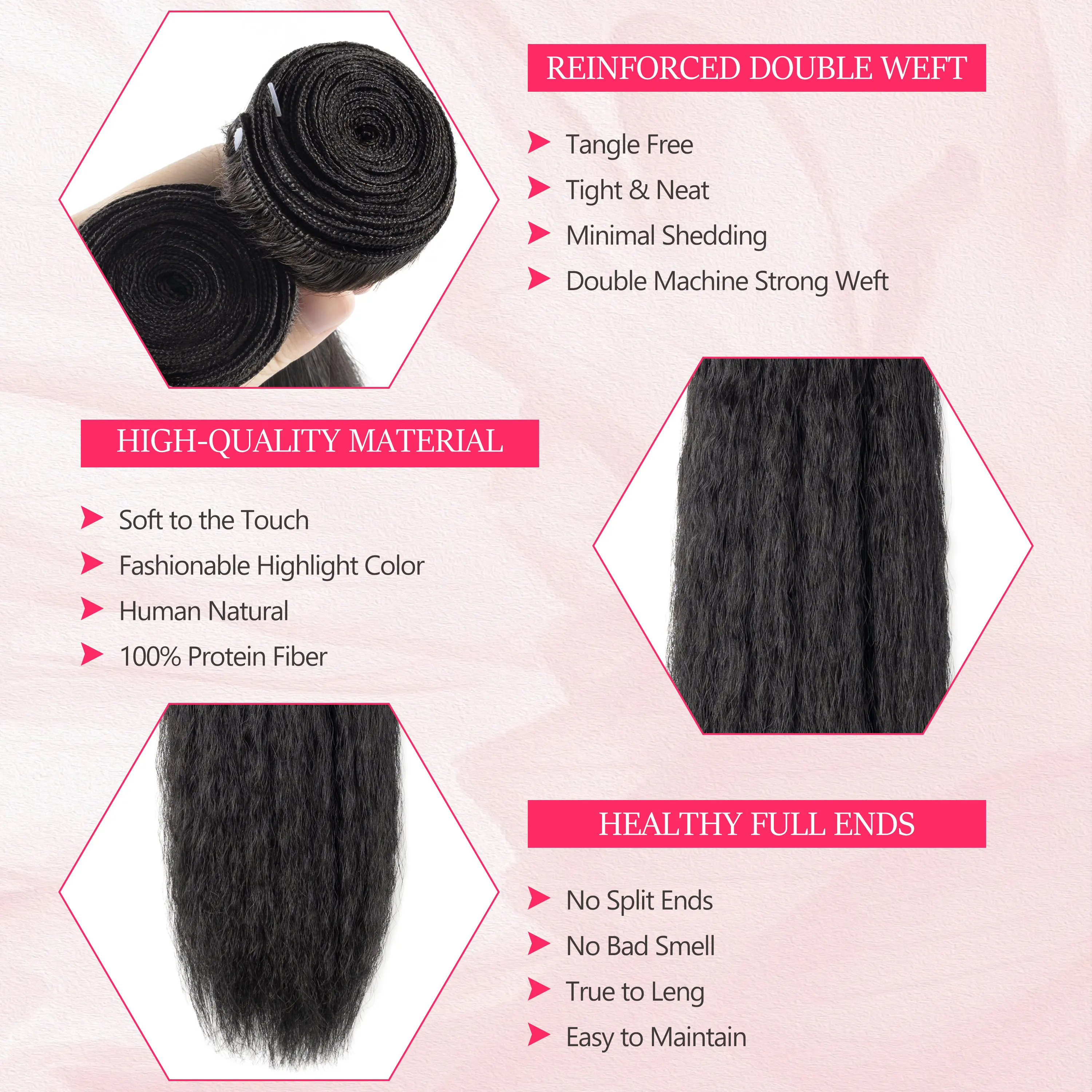 ANNA Accept Custom Package Texture Blend Braiding Hair Super Soft Afro Mix Synthetic and Human Hair Bundles with Weft view 5