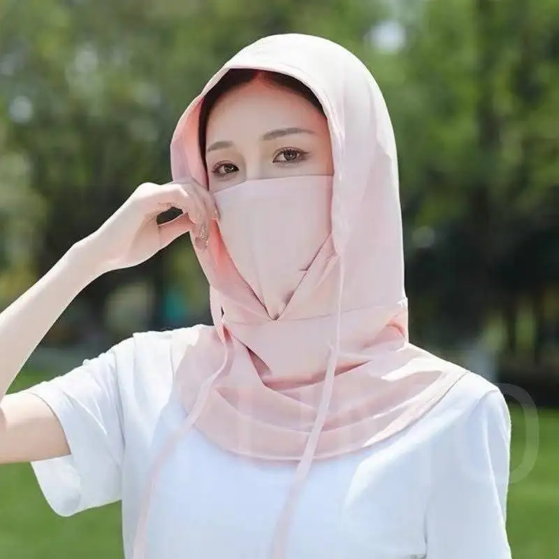Máscara e Chapéu de Sol Unissex para o Verão com Proteção Integrada para o Pescoço, Proteção UV para o Rosto Inteiro, Chapéu Respirável para Ciclismo