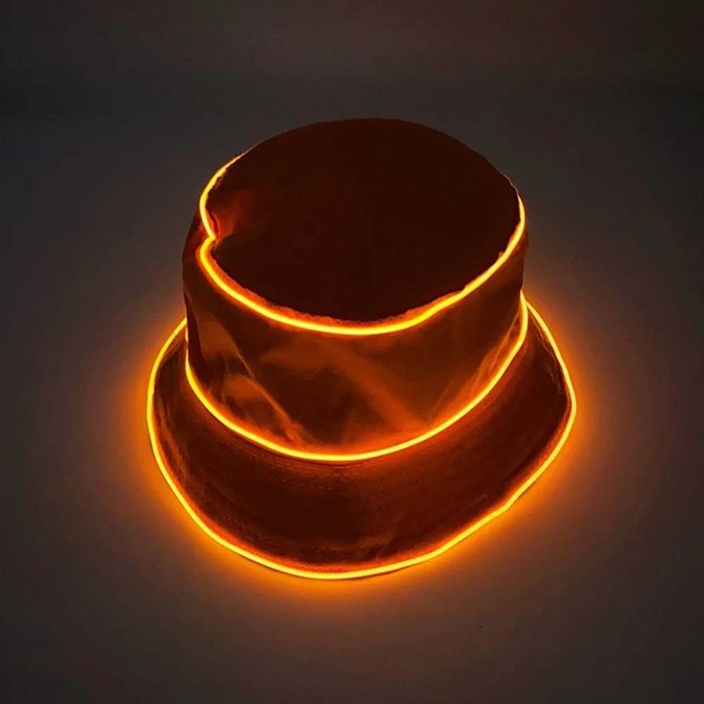 Cool Battery Powered LED Bucket Hat Flashing Modes Colorful Luminous Hat Grow in Dark Korean Style Flashing Glow Hat Party