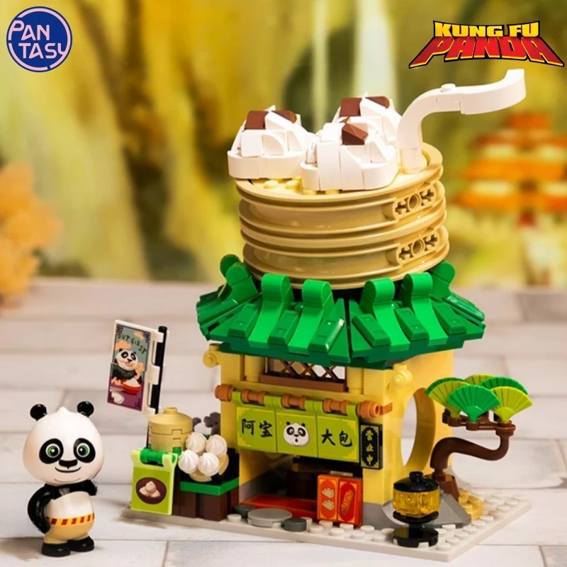 Pantasy Building Blocks Kung Fu Panda 4 Po Street View Tigress Master Shifu Patchwork Model Toy Ornaments Gifts