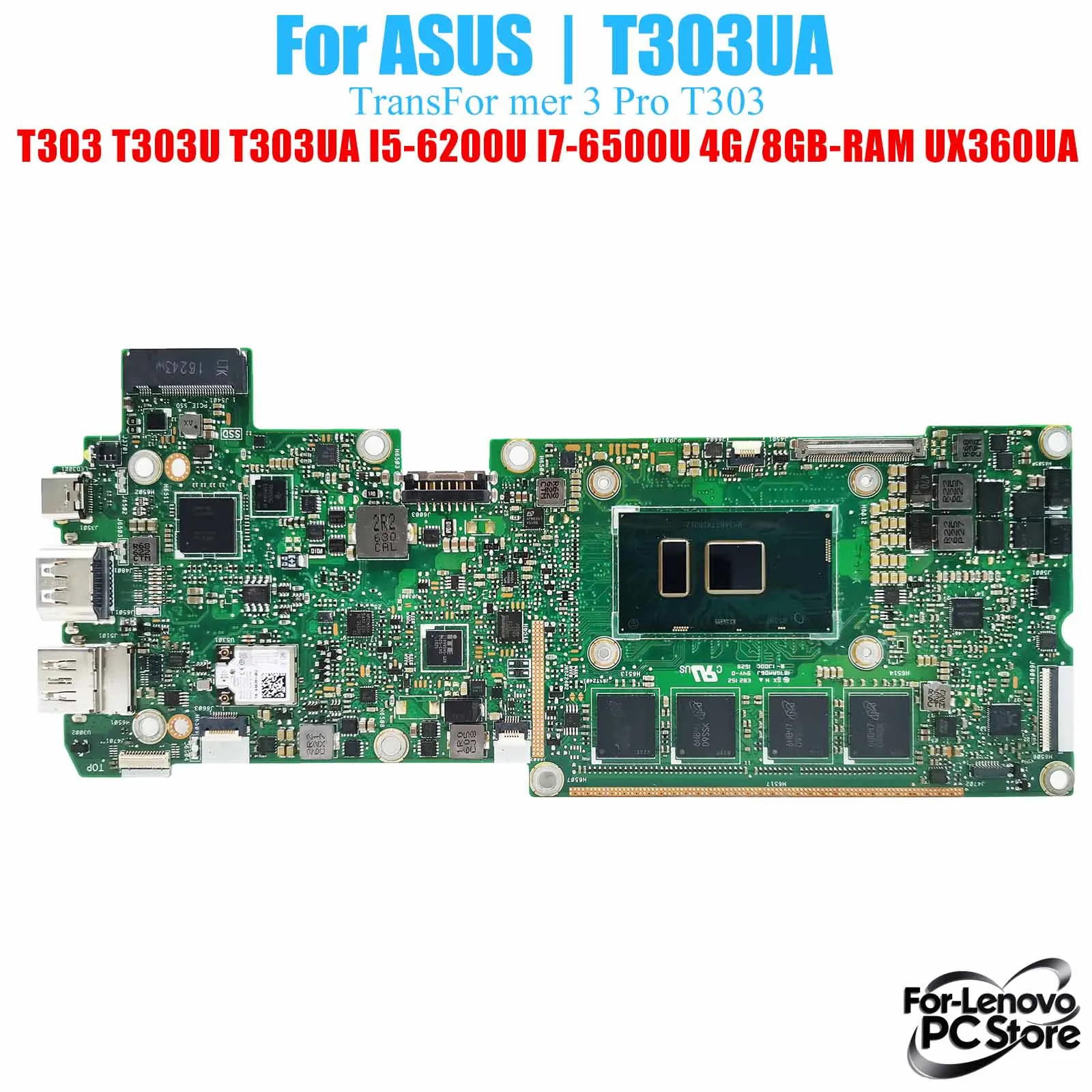 

T303UA For ASUS Transformer 3 Pro UX360UA T303UA Mainboard i3 i5 i7 CPU 100% Tested Laptop Mainboard