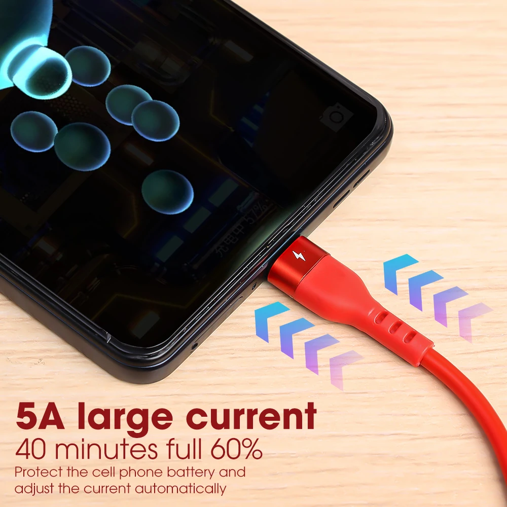 5A 66W USB Type C Spring Car Fast Charging Cable For Xiaomi Redmi POCO Samsung Realme Fast Charge Date Cable For iPhone Micro 3A