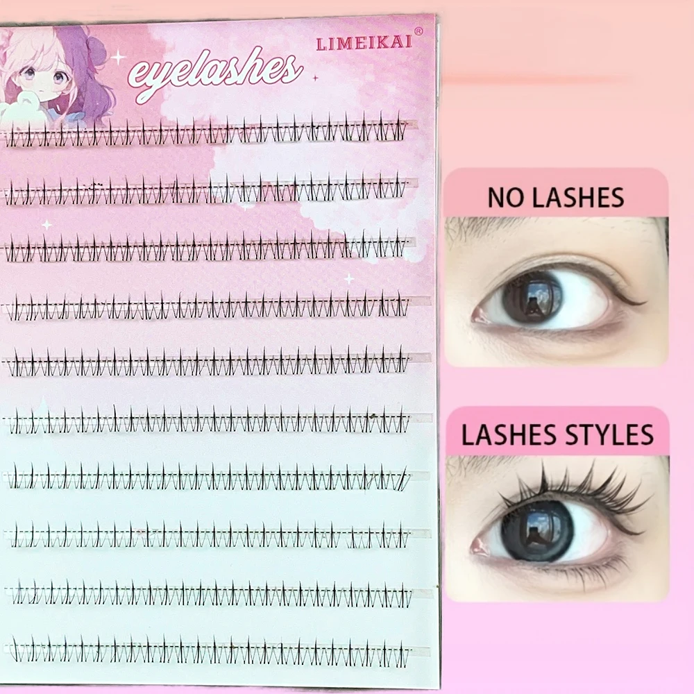 120 رموش لامعة ذاتية اللصق - طراز جنية ياباني وكوري، على شكل حرف C، ناعمة وطبيعية، تأثير مجسم ثلاثي الأبعاد