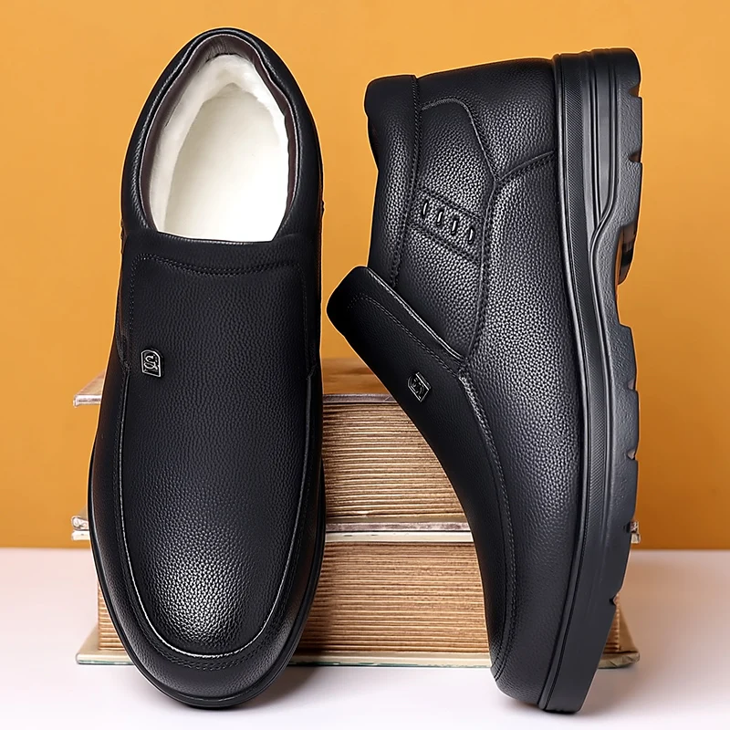 

Big Yellow Boots High-Top Boots: Autumn Men's Genuine Leather Shoes, 2024 New Inner Height-Increasing Stylish Thickened Sole Wor