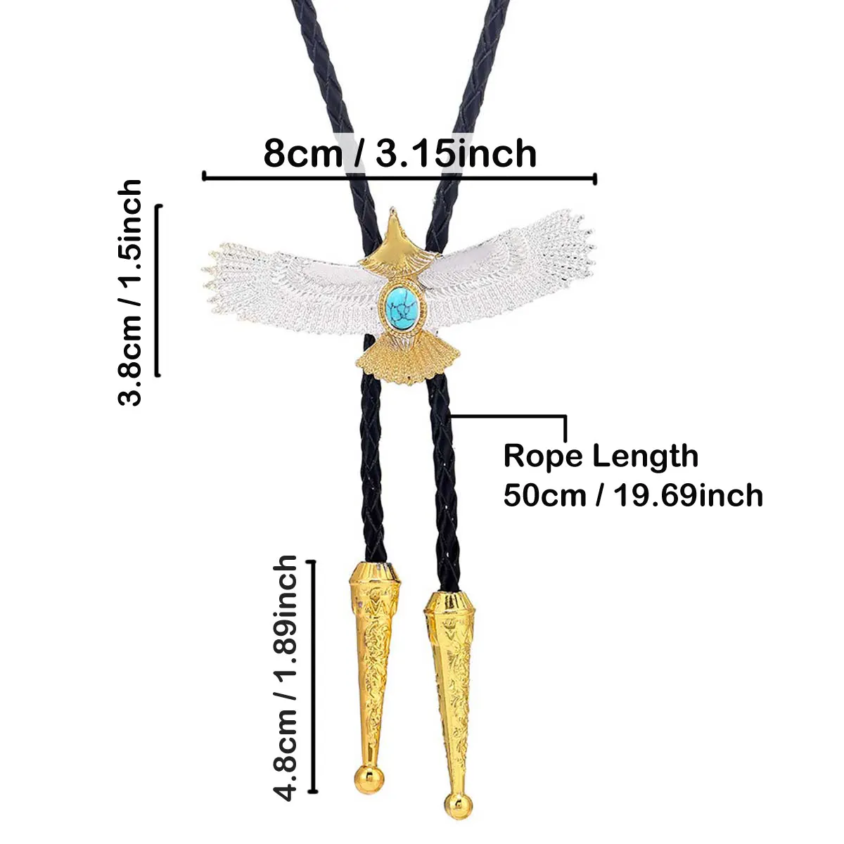 Picture 7: Retro Western Cowboys Necktie Fashion Golden White Eagle Style Bolo Tie