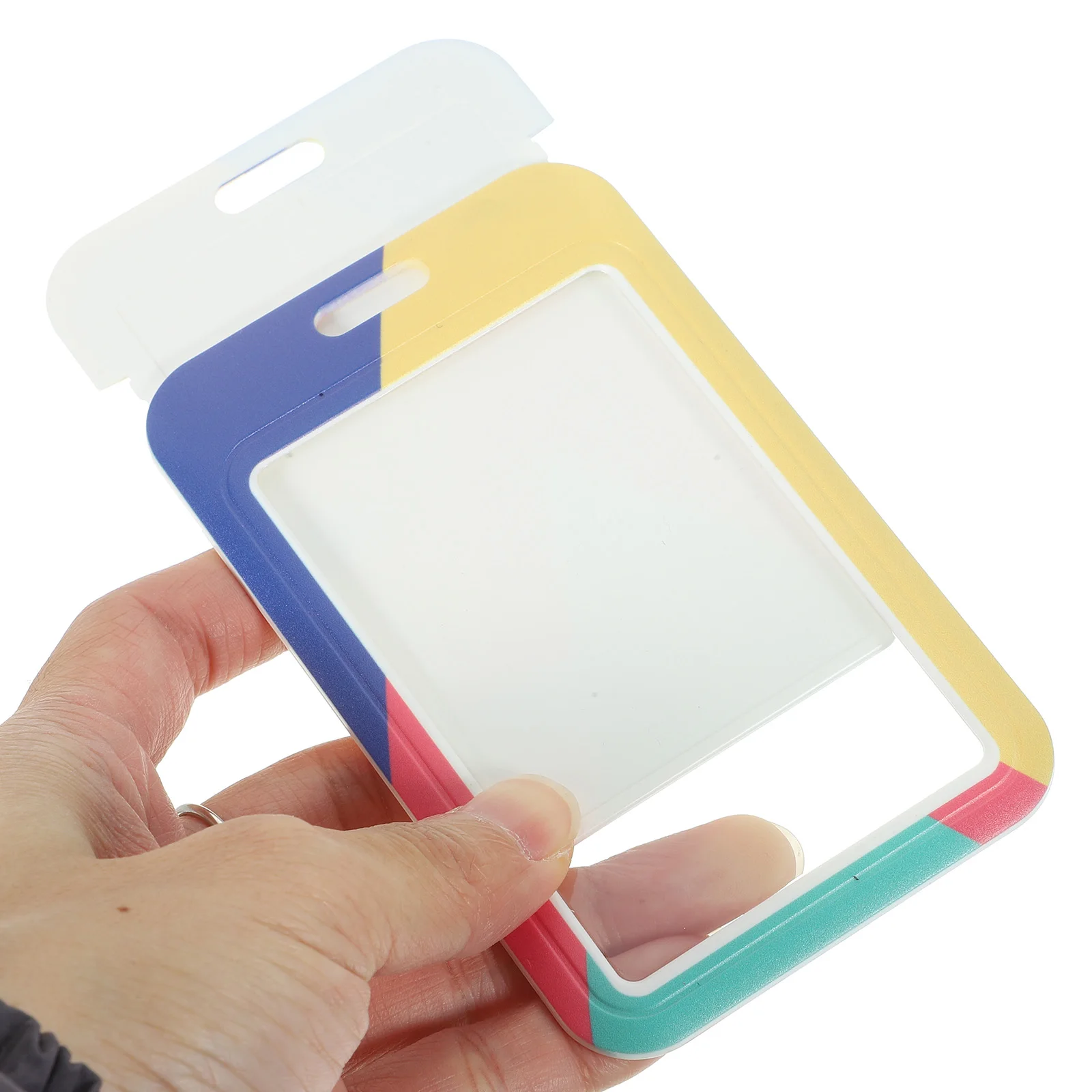 

Id Card Sleeve With Lanyard Reusable Badge Protector Card Holder For Id Credit Cards Bus Cards Name Tags Polyester