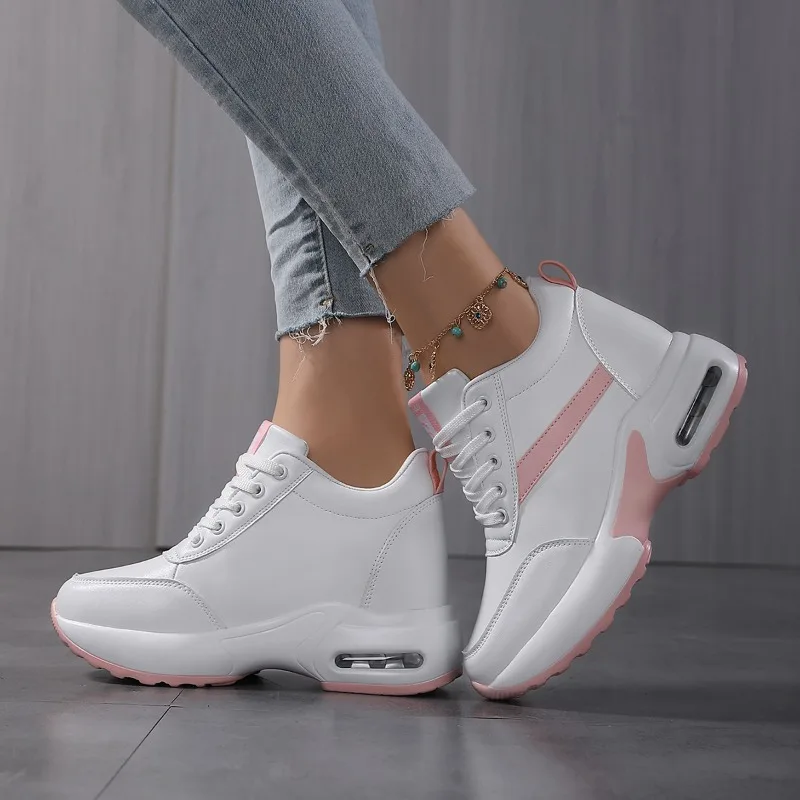 Women Sneakers Height Increase internal Cushion High Heeled Sports Shoes Ladies Female Footwear Chunky Tennis Trainer Designer