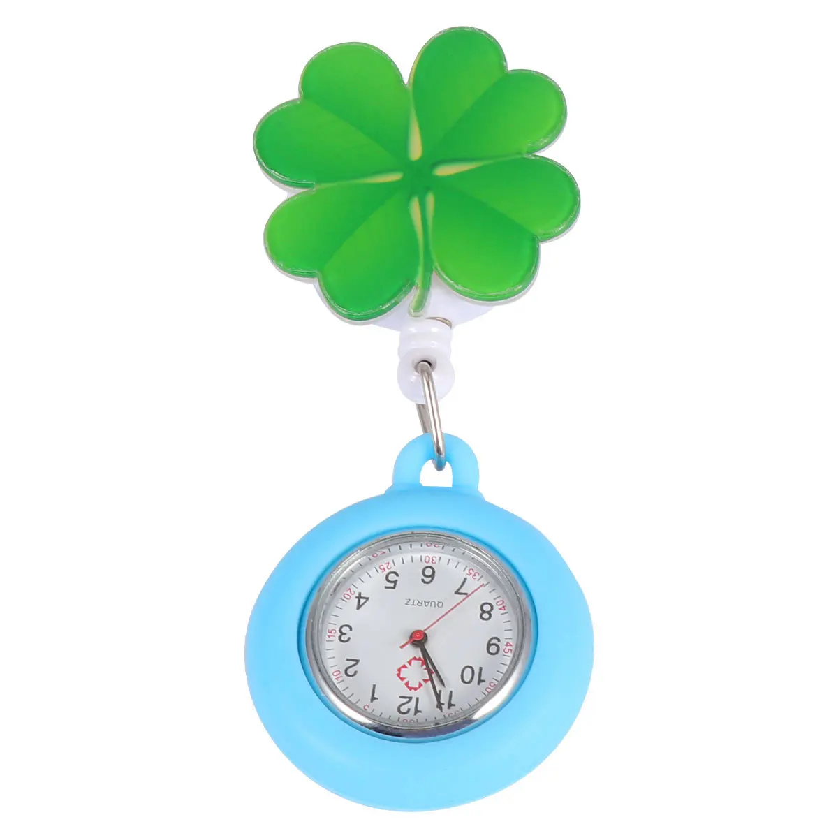 Purple Retractable Watch for Nurses Medical Watches Pocket Badge Reel Cute Quartz Kawaii