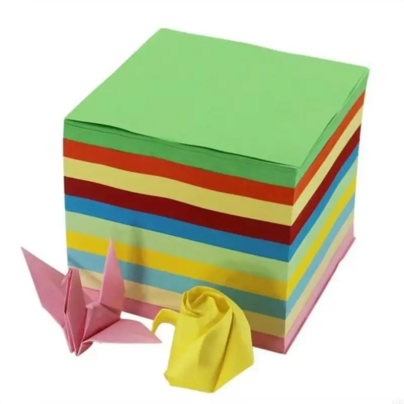 Papier carré 100 PCS Papier multifonctionnel papier pliant papier double face papier coloré pour les arts l'artisanat