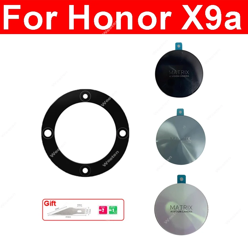 Back Rear Camera Glass Lens with Adhesive Sticker For Honor X9a RMO-NX1 Inner Camera Ring Lens Glass Replacement Repair Parts