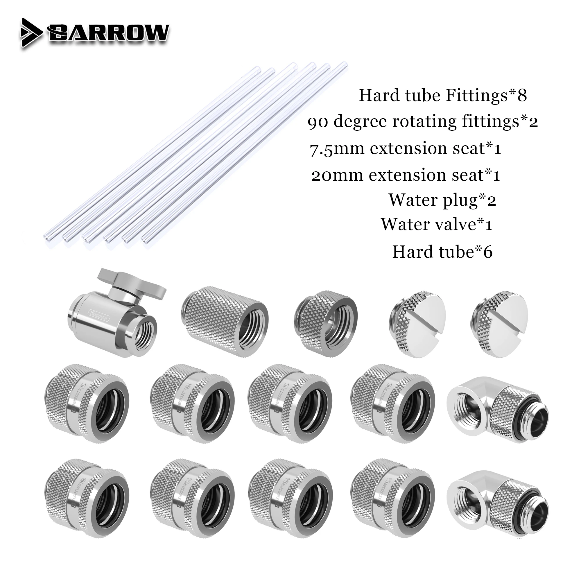 Barrow AIO PC Hard tube fittings Water Cooling Kit DIY Computer With Fittings Liquid Loop Kit Silver Black Gold White