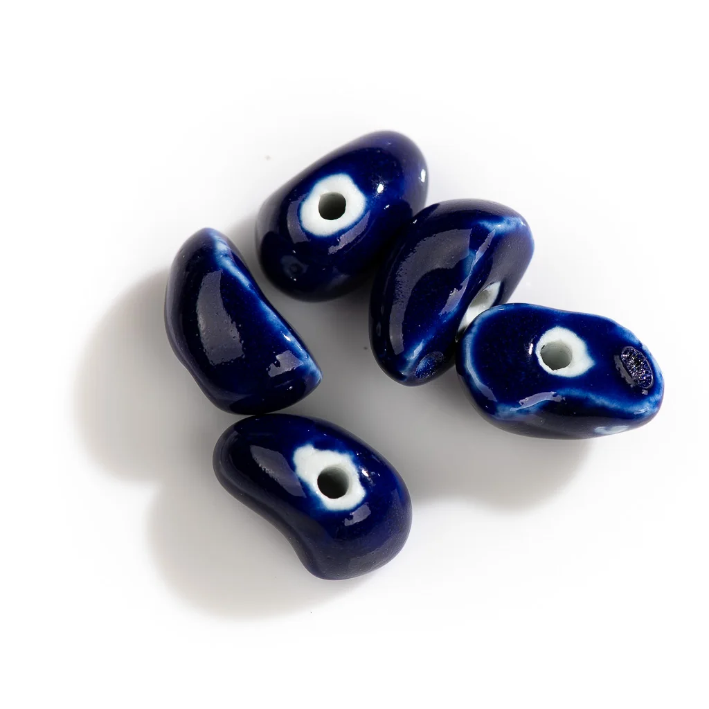 25#5pcs Pottery Multicolor Ceramic Abstract Beads Bohemia Jewelry DIY Necklace Making Vintage Pendant Accessories #XN152