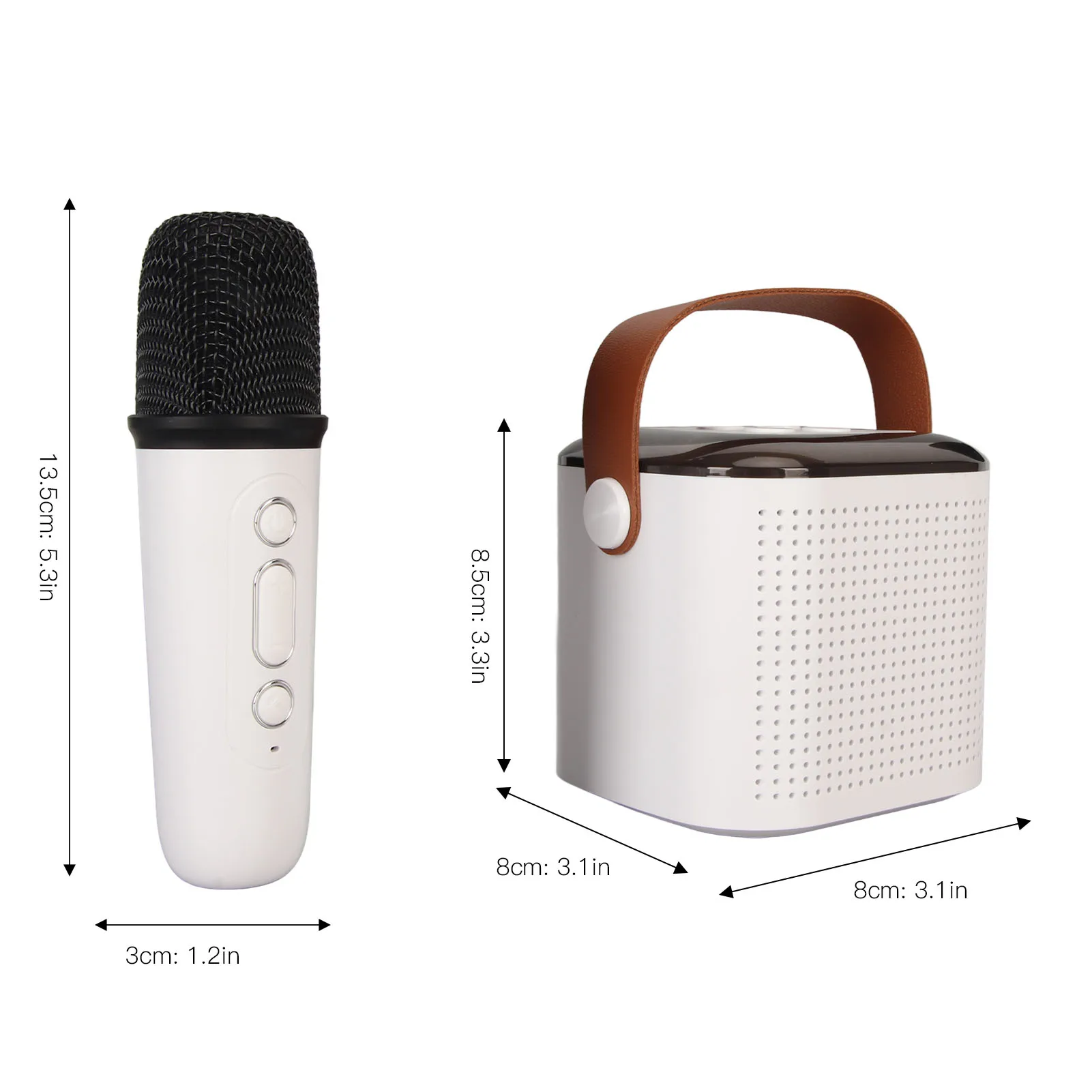 Mini-Karaoke-Maschine, Stereo, tragbar, RGB-Licht, Bluetooth-Lautsprecher mit 2 kabellosen Mikrofonen für Zuhause, Party, Mini-Karaoke-Maschine