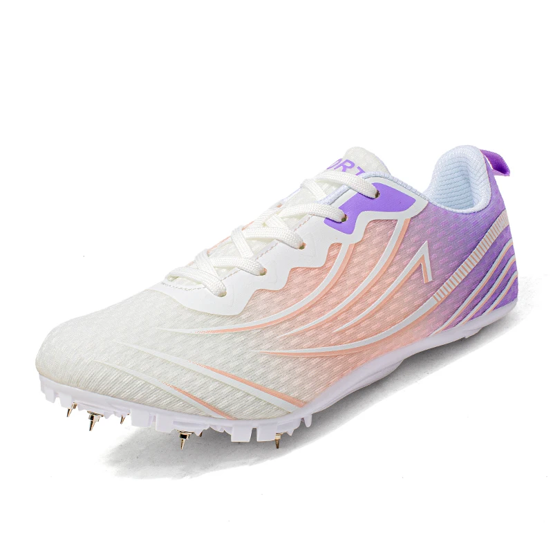 Women Teenagers Track and Field Spikes Shoes Professional Sprint Racing Running Sneakers Lightweight Breathable Mesh Track Cleat