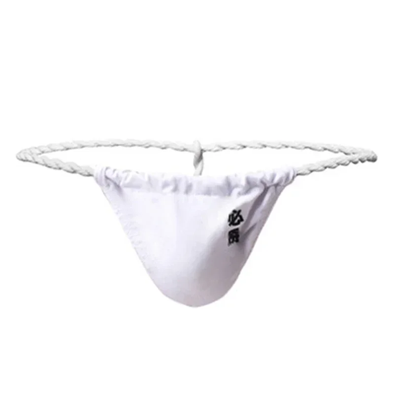 Slip de bikini en poudre bombée pour homme, sous-vêtement en T, tongs, caleçon, pantalon sumo japonais, lingerie G-slice, 1 pièce