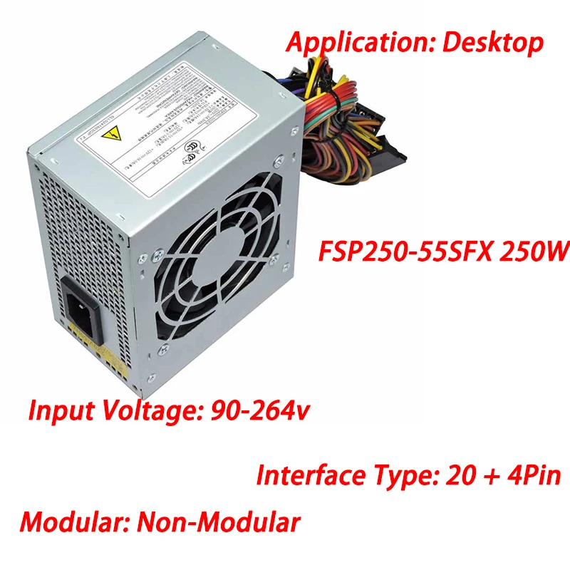 

250W ATX Power Supply 250W PC PSU SFX Power Supply FSP250-55SFX For Living Room HTPC Cashier Desktop Small Chassis One Machine