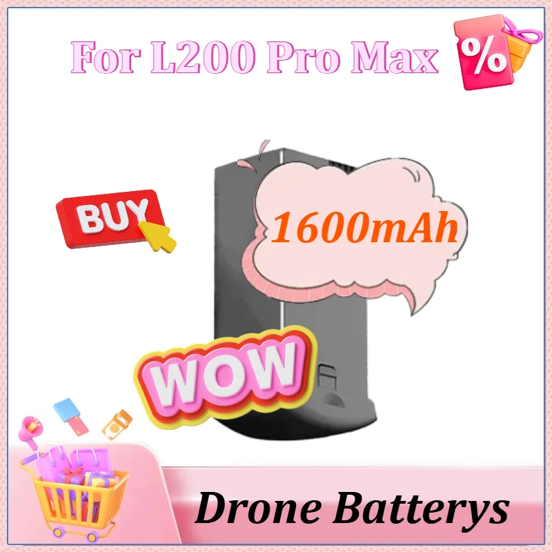 

7.4V 1600mAh Upgraded L200 Pro Max Mini Drone Battery L200 Rechargeable Battery for L200 Lipo Battery Quadcopter Accessoires