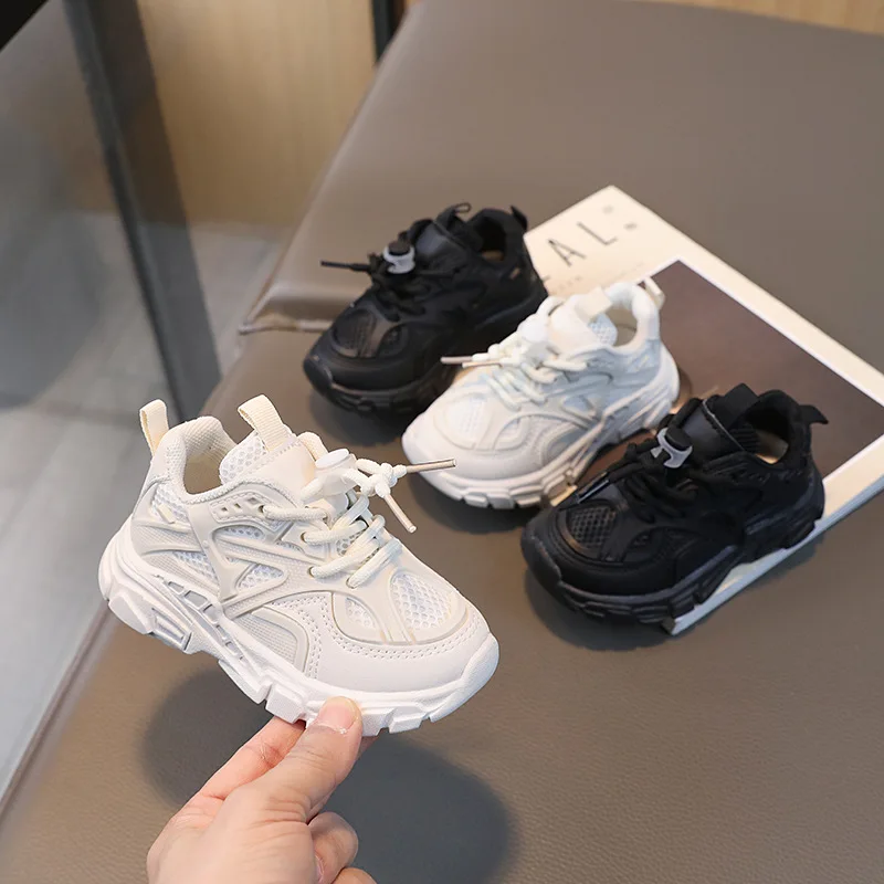 

New Autumn Children Mesh Soft-soled Running Shoes Campus Casual Kids White Shoe Boys Girls Breathable Sports Casual Sneakers