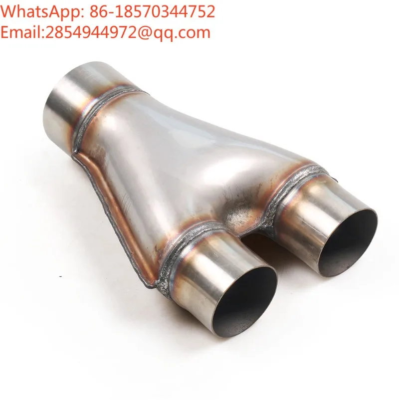 Automotive Modified Stainless Steel Exhaust Y-pipe Adapter 2/2.25/2.5/2/3 Inch 3-way Pipe