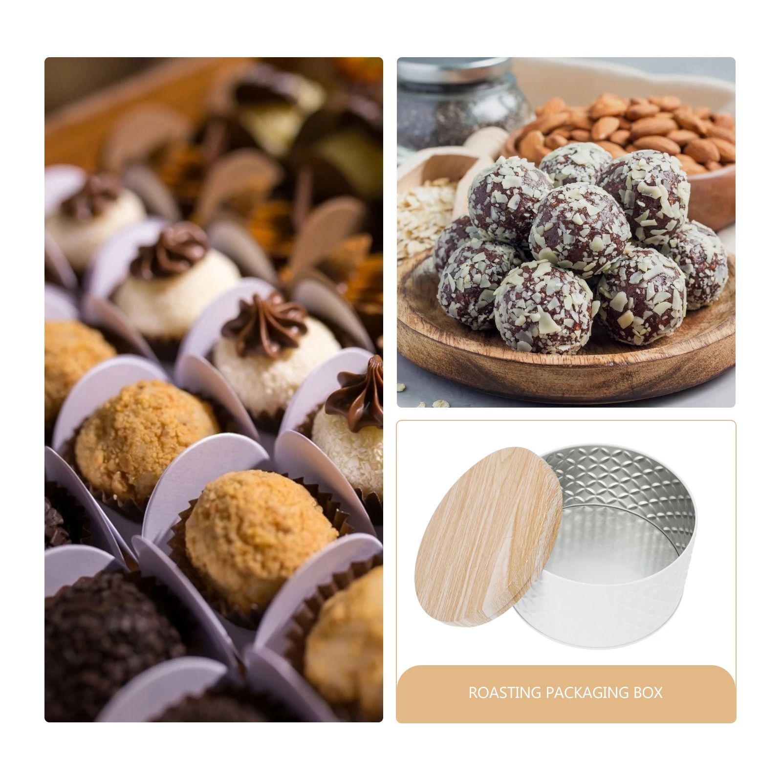 

1pc Cake Box Premium Wooden Lid Container Practical Food Storage Snack Dessert Packaging Case Party Wedding Birthday Container