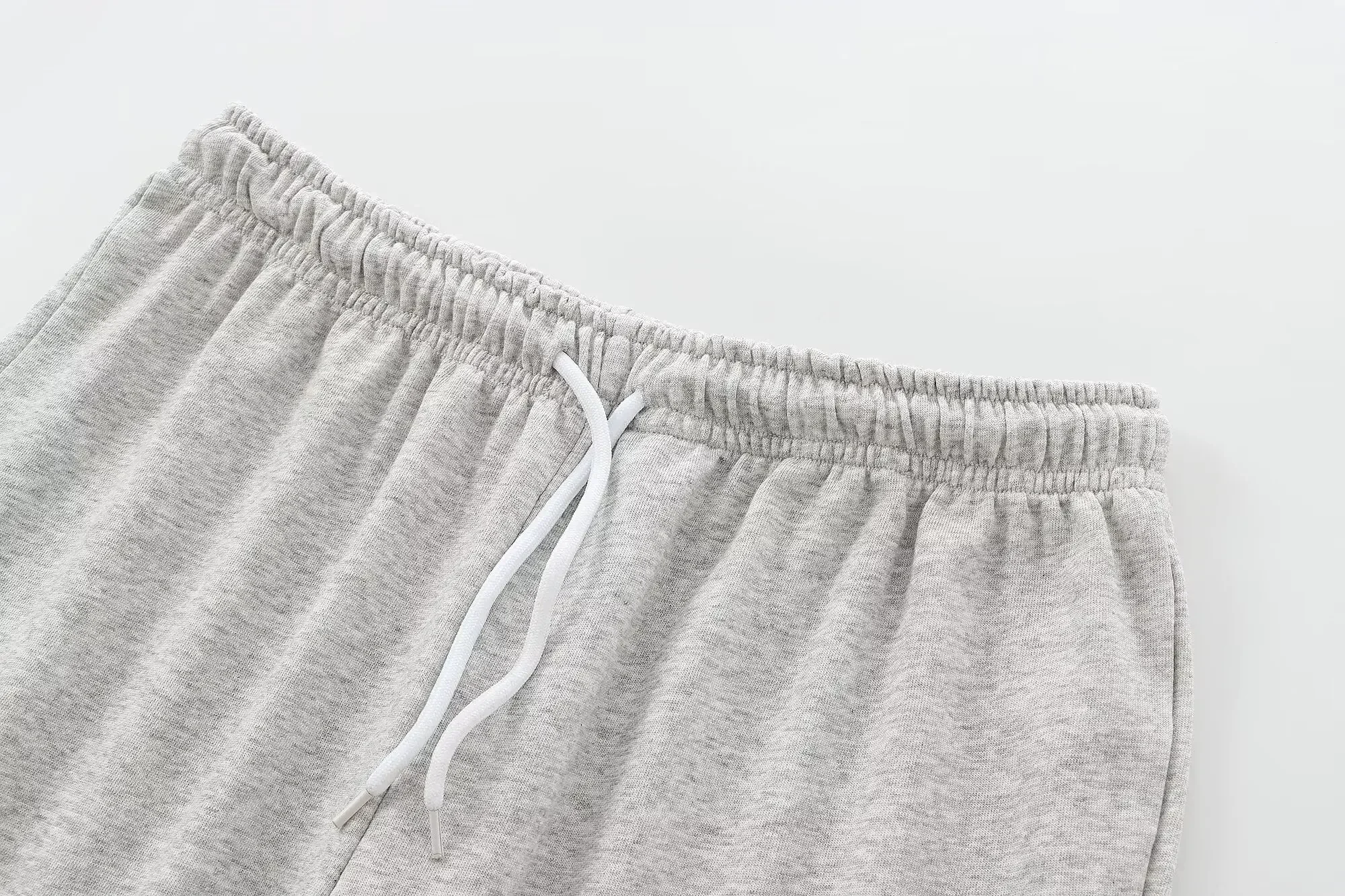 Pantalones para correr de franela informales holgados con efecto lavado a la moda para Mujer, pantalones Retro con cordón de cintura elástica, novedad de 2024