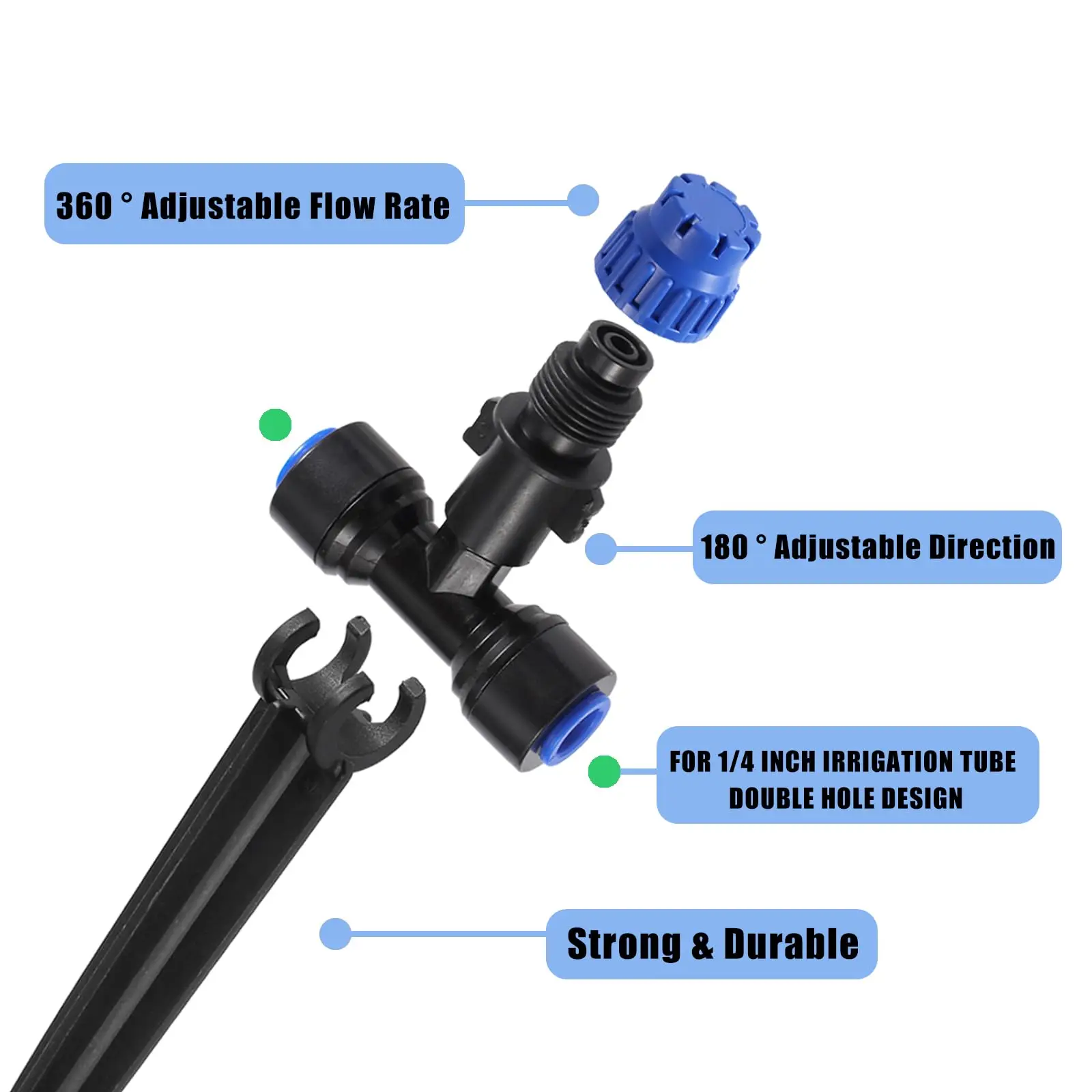 Stake Quick Insert Slip Lock Sprayer Watering Supplies For Plants Garden Irrigation 180 Degree Bend Adjustable Sprinkler 8 Holes
