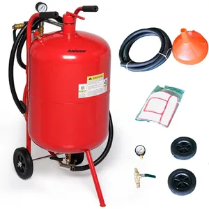 AutoForever 10 Gallon Pot Sand Blasting Machine125 PSI High Pressure Air Sand Blasting Kit w/4 Ceramic Nozzles Portable Abrasiv