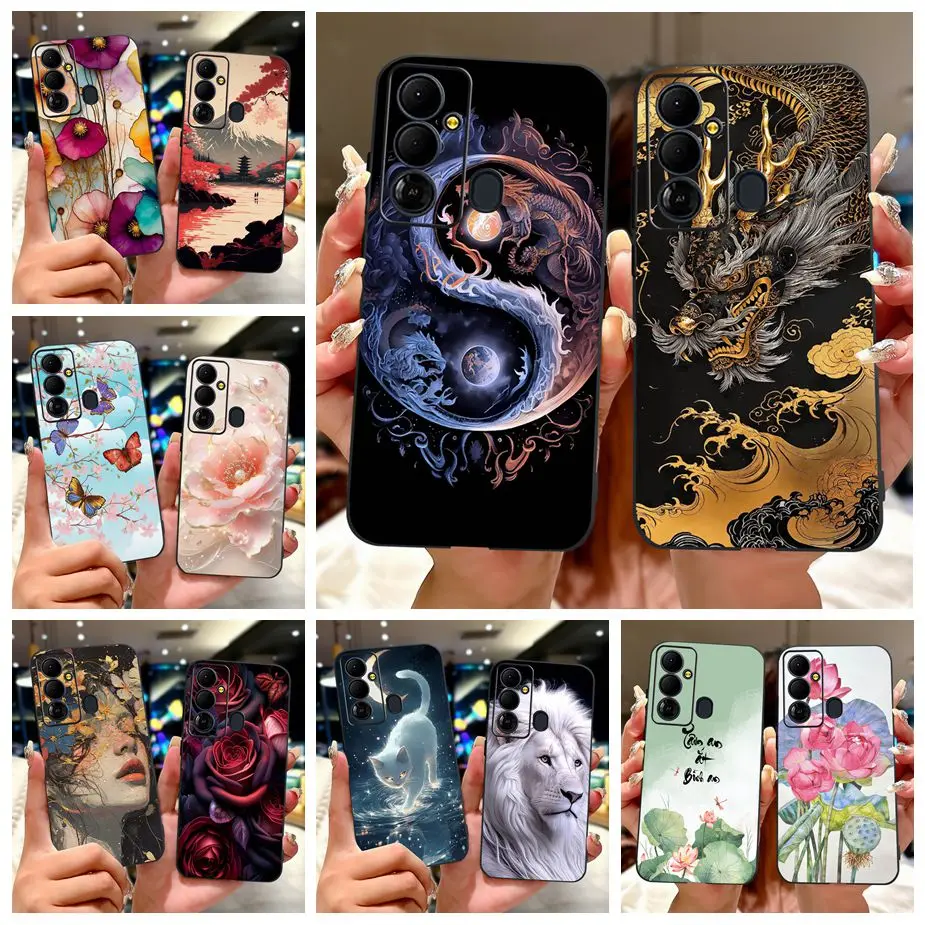 Чехол для Tecno Pop 6 Go BE6j Cool Dragon Painted Cover Мягкий силиконовый чехол для телефона Tecno Pop 6 Pro Pop6 BE7 BE8 Сумки на заднюю крышку