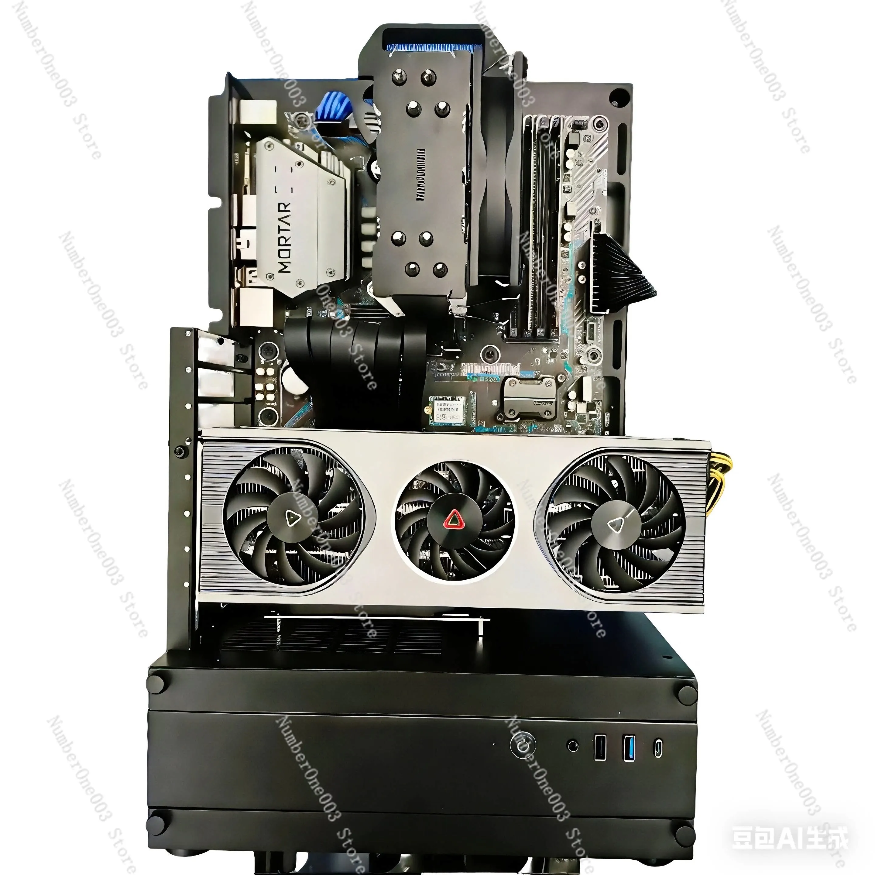 Open Chassis 240/360 Water Cooling Air Cooling Rack Graphics Card Vertical Mount Desktop Pc Small Case