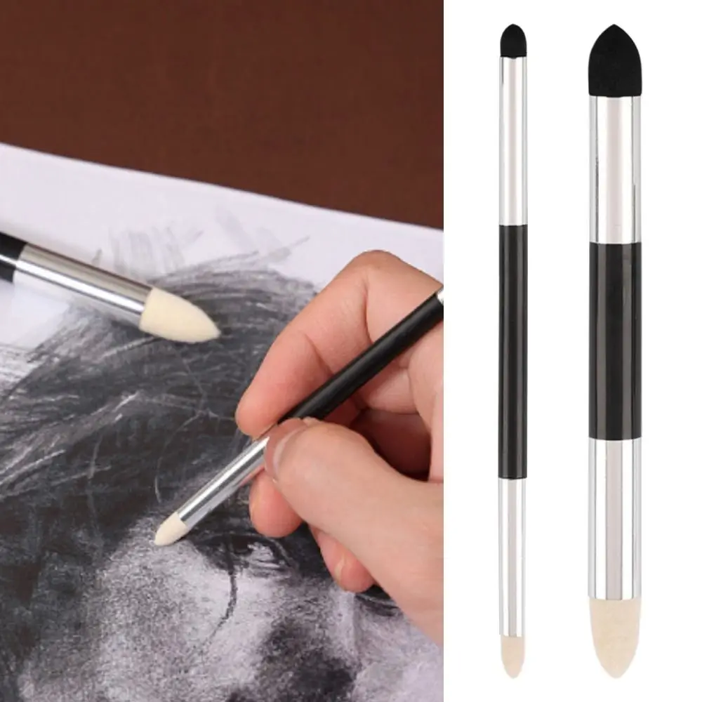 2PCS/Set Reusable Sketch Rubbing Brush Washable Double Head Sketch Pen Brush Surface Detail Processing Rendering