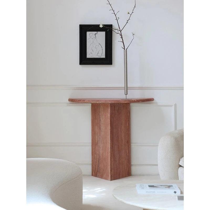 

French natural marble very narrow entrance table, small apartment entrance entrance table