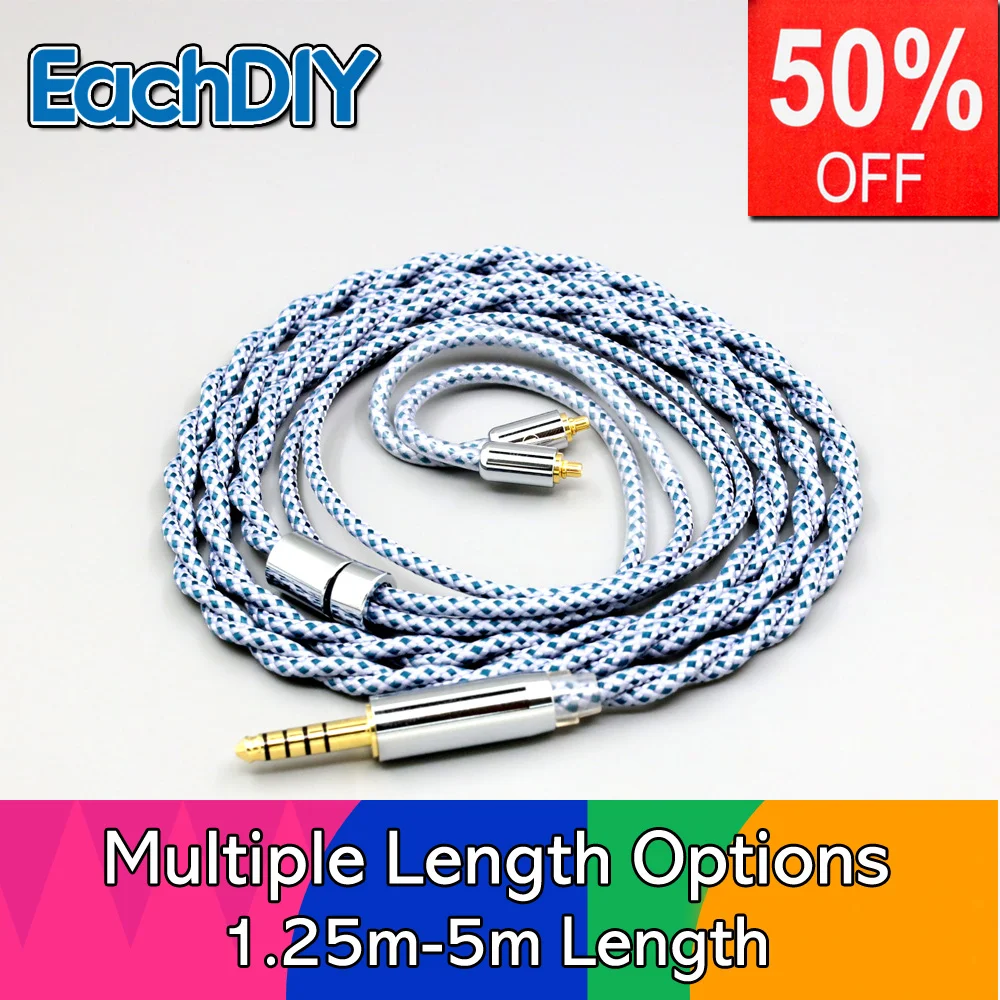 

99% Pure Silver Mix Graphene OCC Shielding Earphone Cable For Dunu T5 Titan 3 T3 (Increase Length MMCX) LN008626