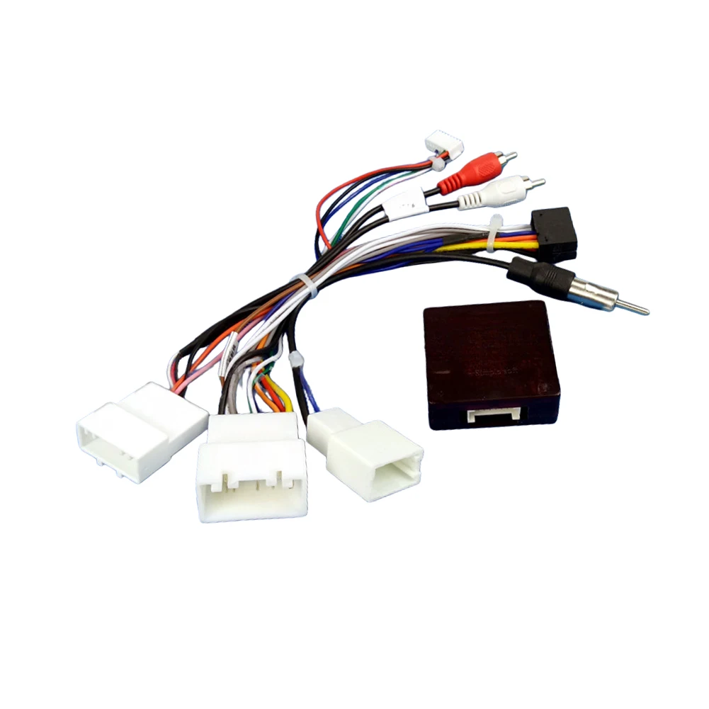 Radio Navigation Power Cable Wiring Harness with CANBUS Decoder Box for Toyota For Prado 10 Models For Sequoia RX330 RX350