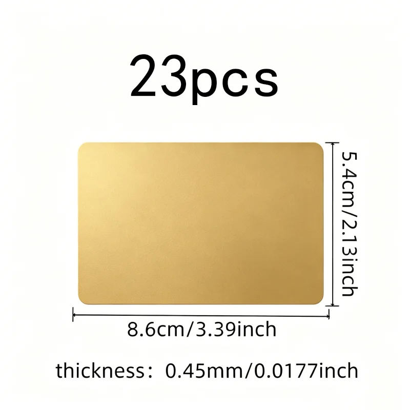 23 pcs 45mm.45mm Aluminum Cards for DIY Engraving Projects, 0.45mm Thin Lightweight, Durable Scratch Resistant