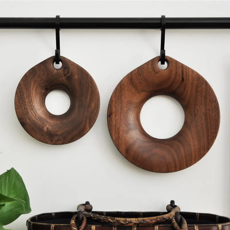 

‌Black Walnut Wooden Round Hot Pot Mats Dining Table Decor Accessories Multi-functional Cup Mats Home Heat Insulation Pad