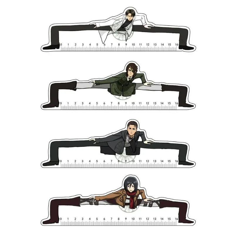 ataque-a-titan-reguas-retas-levi-ackerman-elaboracao-de-suprimentos-hanji-zoe-school-supply-eren-jager-presente-shingeki-no-kyojin