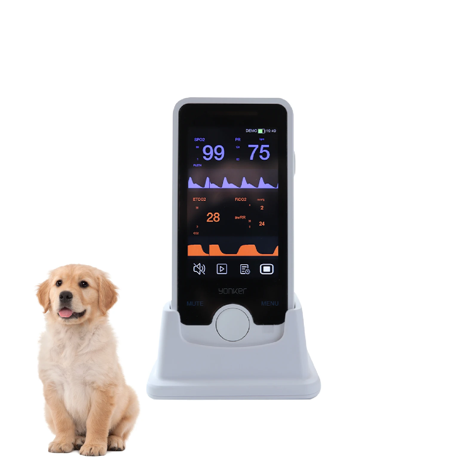 Yonker High Precision Portable Animal Veterinary Use Blood Oxygen Rechargeable Handheld Pulse Oximeter