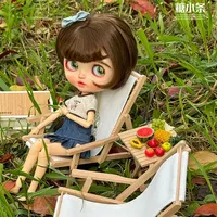 1/6 Doll House Model Furniture Accessories Folding Beach Chair Table Bjd Ob11 Gsc Blyth Soldier Lol Dollhouse Miniatures Props